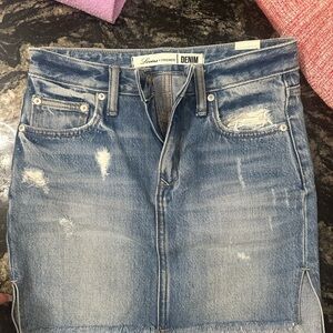 Lovers + Friends Blue Denim Skirt